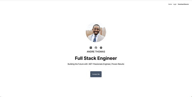 Screenshot of the Andre CV Website